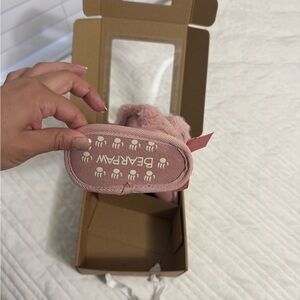 BearPaw Blush Pink Fuzzy Infant Booties